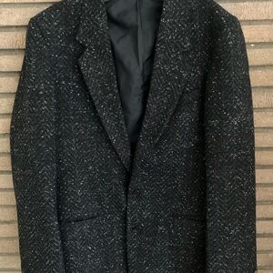 Centaur Gold Collection Black Wool Tweed Blazer 40L